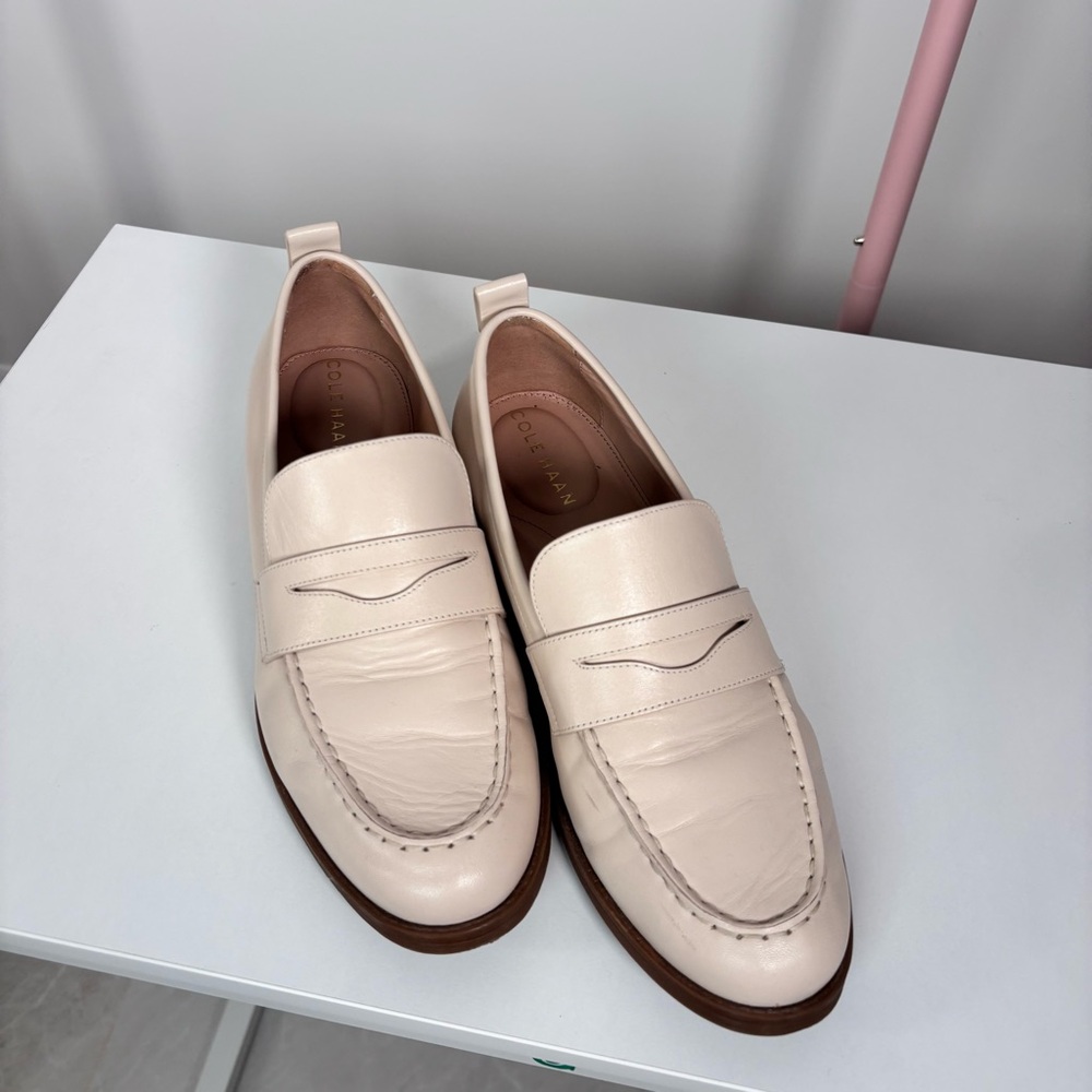 Cole Haan Cream Leather Loafers